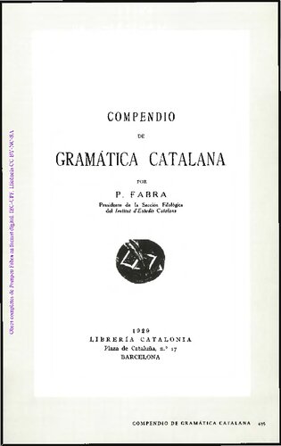 Compendio de gramática catalana