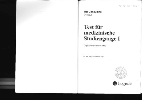 Test für medizinische Studiengänge I: Originalversion I des TMS