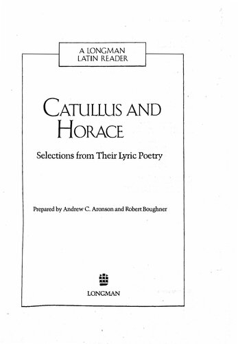 Catullus and Horace : selections from their lyric poetry