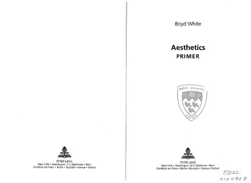 Aesthetics Primer (Peter Lang Primer)