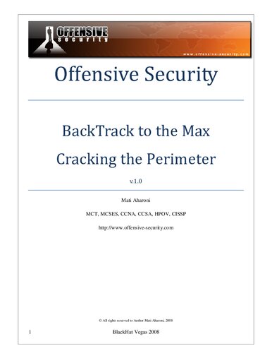 Offensive Security - BackTrack to the Max Cracking the Perimeter V