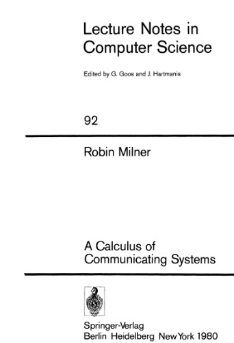 A Calculus of Communicating Systems