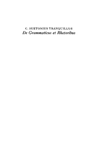 De grammaticis et rhetoribus. With Translation, Introduction and Commentary