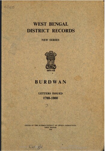 Burdwan : letters issued, 1788-1800