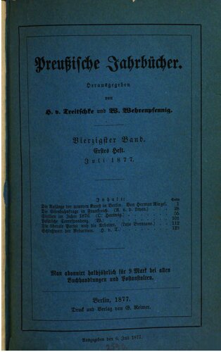 Preußische Jahrbücher