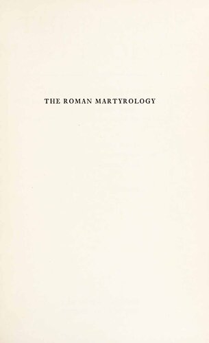 The Roman martyrology