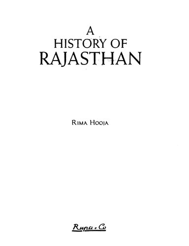 A History of Rajasthan