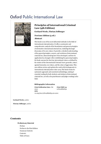 Principles of International Criminal Law