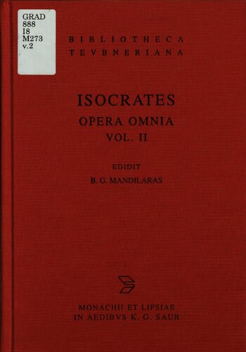 Isocrates: Opera Omnia: Volume 2