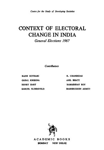 Context of electoral change in India: general elections 1967