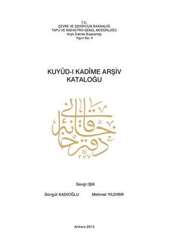 Kuyud-ı Kadime arşiv kataloğu