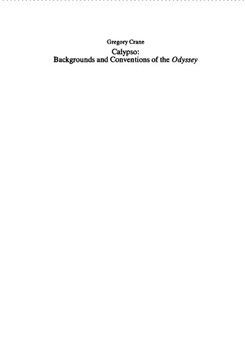 Calypso: Backgrounds and Conventions of the Odyssey