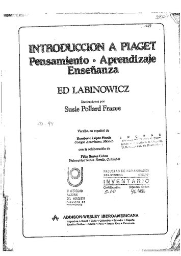 Introduccion a Piaget : pensamiento, aprendizaje, ensenanza.