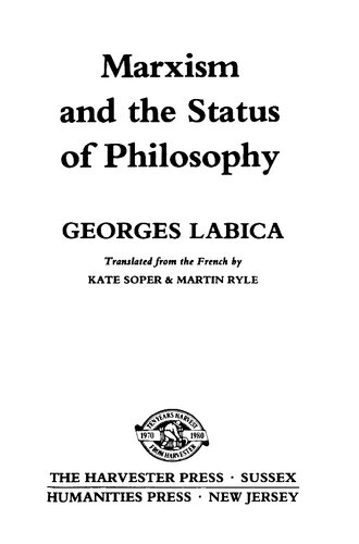 Marxism and the Status of Philosophy