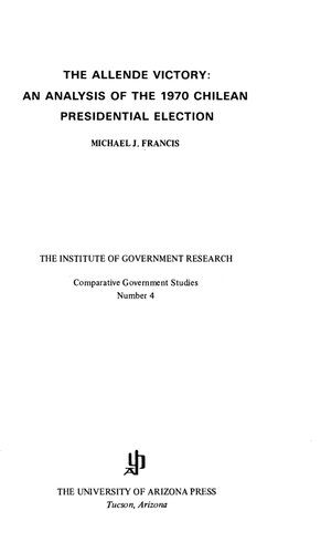 The Allende victory: an analysis of the 1970 Chilean presidential election