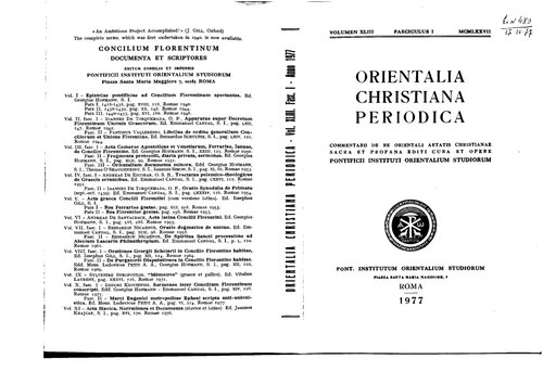 Orientalia Christiana Periodica