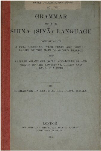 Grammar of the Shina (Ṣiṇā) language