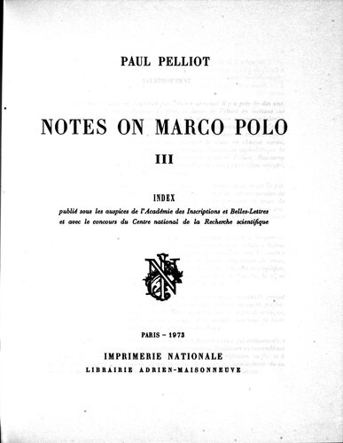 Notes on Marco Polo