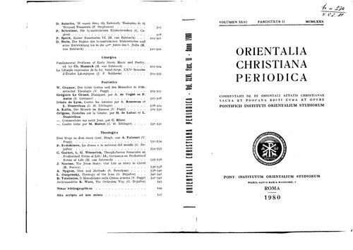 Orientalia Christiana Periodica