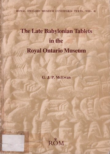 The late Babylonian tablets in the Royal Ontario Museum