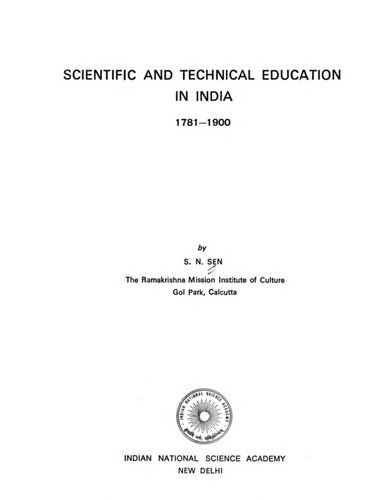 Scientific and technical education in India, 1781-1900