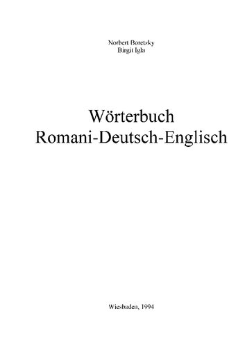 Wörterbuch Romani-Deutsch-Englisch