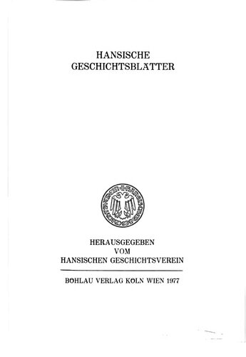 Hansische Geschichtsblätter / Stichwortregister Jahrgang 1871-1900