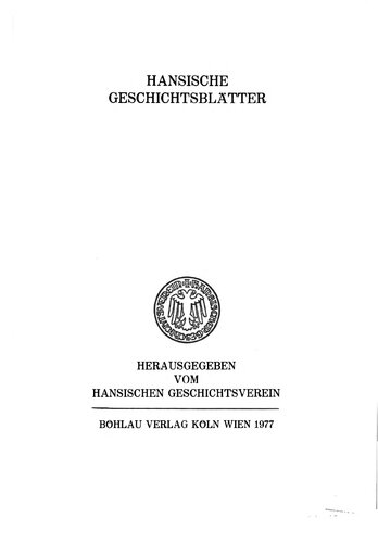 Hansische Geschichtsblätter / Stichwortregister Jahrgang 1871-1900