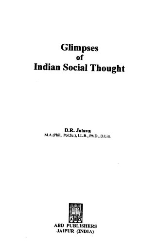 Glimpses of Indian social thought