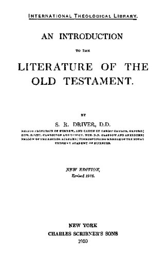 Introduction to the Literature of the Old Testament