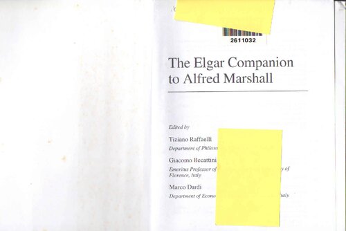 The Elgar companion to Alfred Marshall (ch. 1 - 46)