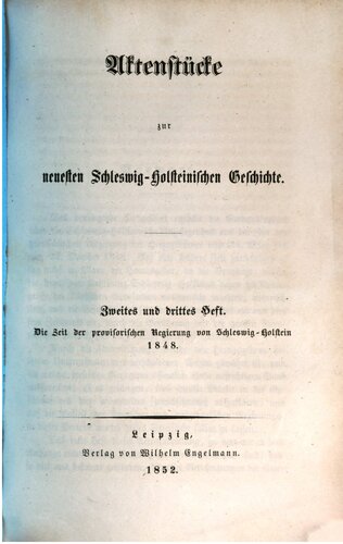 Die Zeit der provisorischen Regierung von Schleswig-Holstein 1848