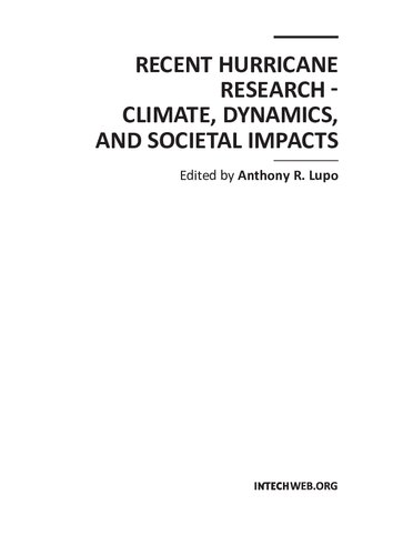 Recent Hurricane Research Climate Dynamics and Societal Impact