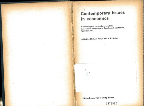 The Concept of Efficiency (A.K. SEN's article from Contemporary Issues in Economics, eds. by M. Parkin & A.R. Nobay)