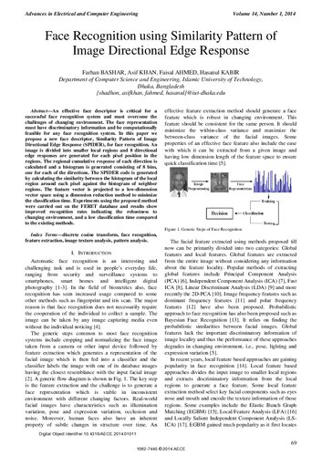 Face Recognition using Similarity Pattern of  Image Directional Edge Response