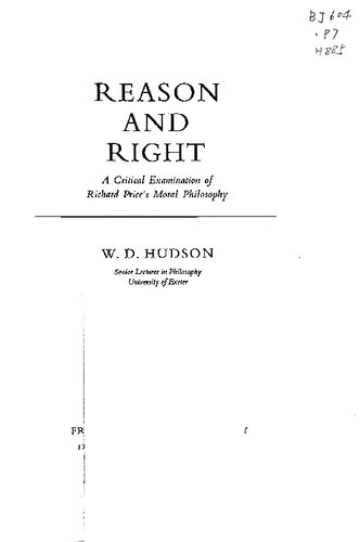 Reason and Right: A Critical Examination of Richard Price's Moral Philosophy