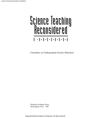 Science Teaching Reconsidered