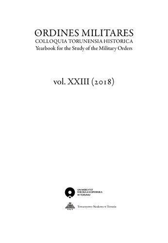 Ordines Militares. Colloquia Torunensia Historica. Yearbook for the study of the military Orders