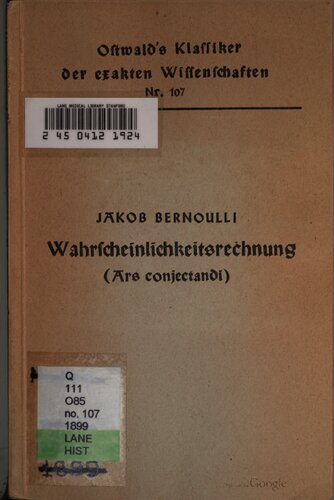 Wahrscheinlichkeitsrechnung (Ars conjectandi, 1713)