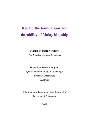 Kedah: the foundations and durability of Malay kingship