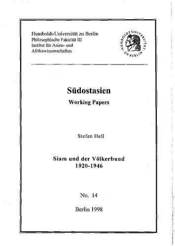 Siam und der Völkerbund 1920-1946