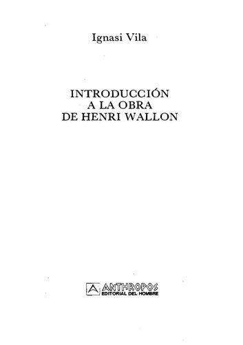 Introducción a la obra de Henri Wallon