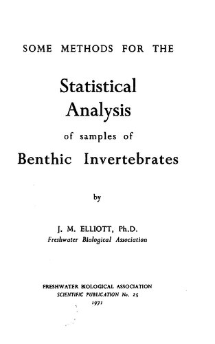 Some methods for the statistical analysis of samples of benthic invertebrates