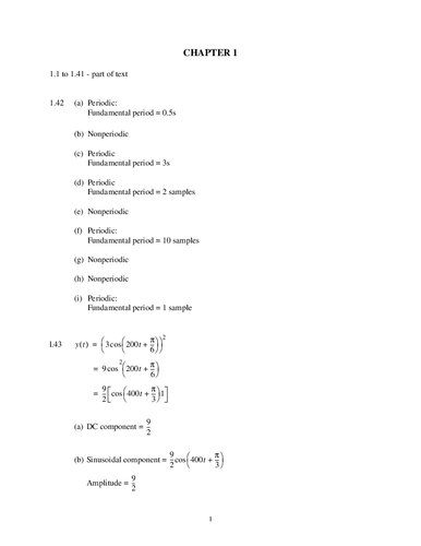 Solution Manual for Signals and Systems