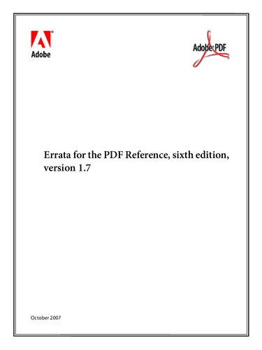 Errata for the PDF Reference, sixth edition, version 1.7