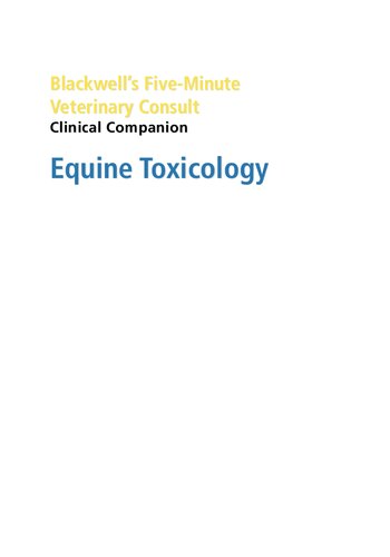 Blackwells Five-Minute Veterinary Consult Clinical Companion Equine Toxicology (Lynn R. Hovda, Dionne Benson etc.) (z-lib.org)