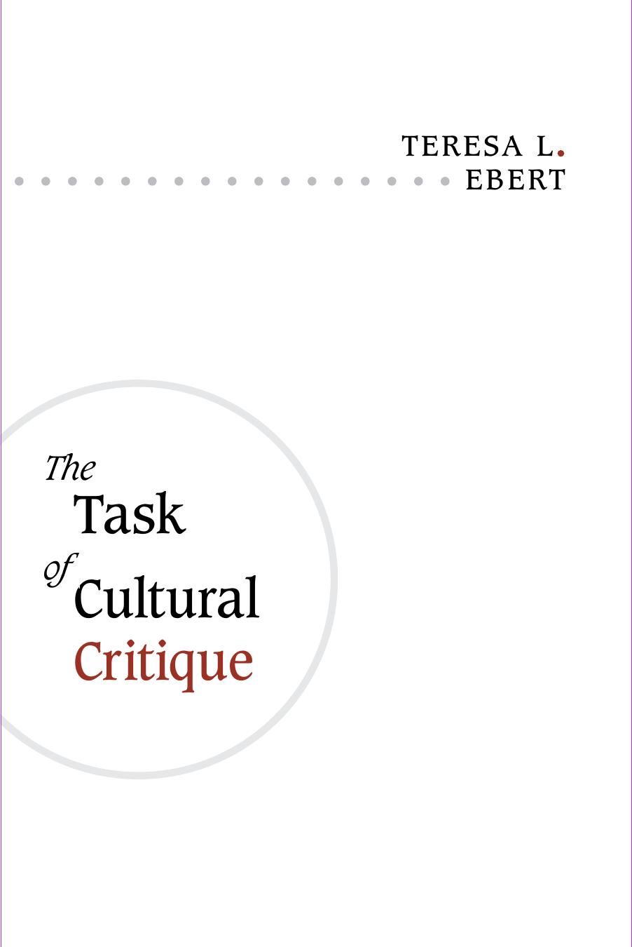 The Task of Cultural Critique