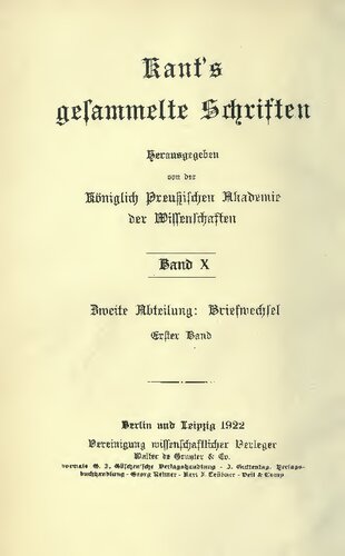 Briefwechsel / 1747-1788