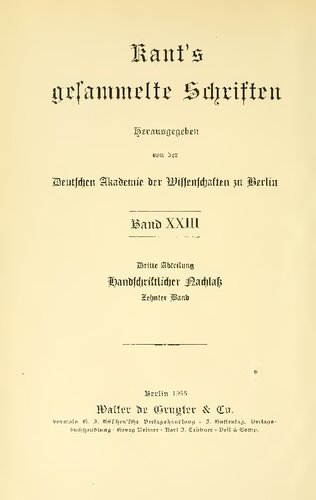 Handschriftlicher Nachlaß / Vorarbeiten und Nachträge