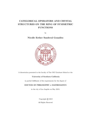 Categorical operators and crystal structures on the ring of symmetric functions